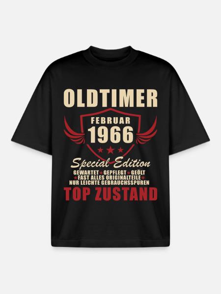 February 1966 - February 1966 Gift - Boxy Heavyweight Unisex Organic T-Shirt by Stanley/Stella - black