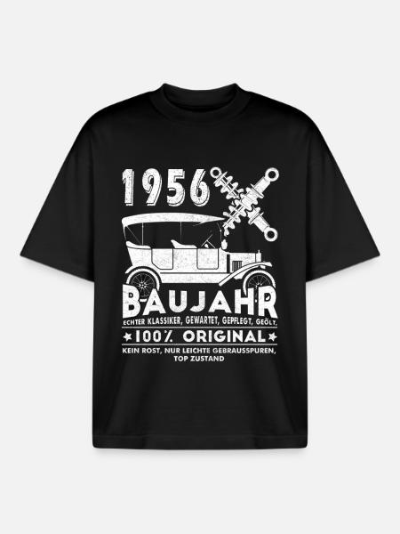 1956 Year of birth - Boxy Heavyweight Unisex Organic T-Shirt by Stanley/Stella - black