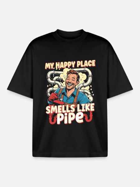 Pipe Layer Pipeline Builder - Boxy Heavyweight Unisex Organic T-Shirt by Stanley/Stella - black