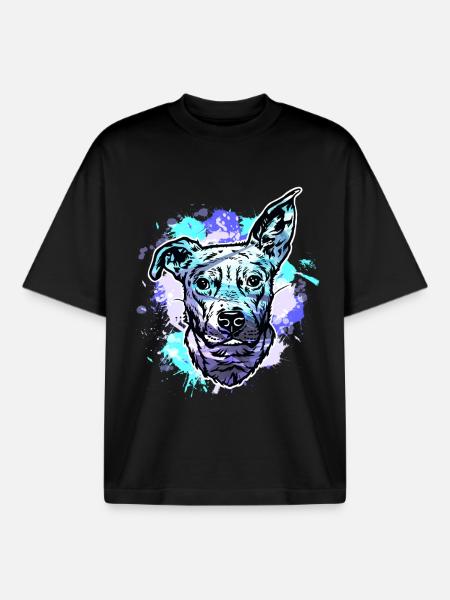 Croix du taureau beagle - T-shirt unisexe boxy épais biologique Stanley/Stella - noir