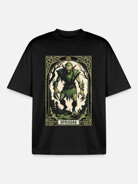 Spriggan Mythological Creatures - Boxy Heavyweight Unisex Organic T-Shirt by Stanley/Stella - black