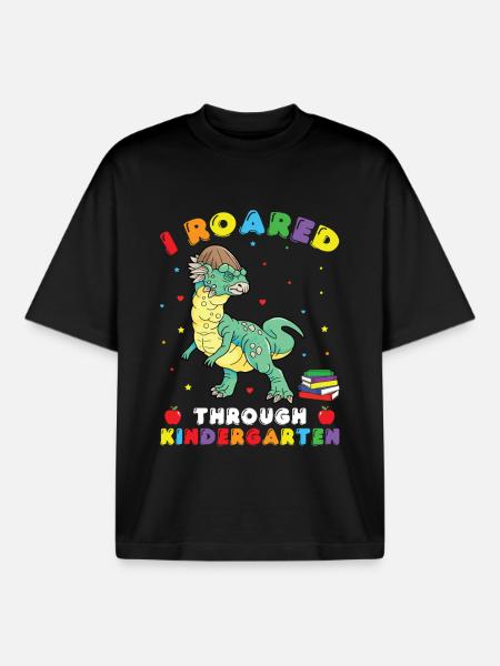 Kindergarten Outfit Dinosaur Costume - Boxy Heavyweight Unisex Organic T-Shirt by Stanley/Stella - black