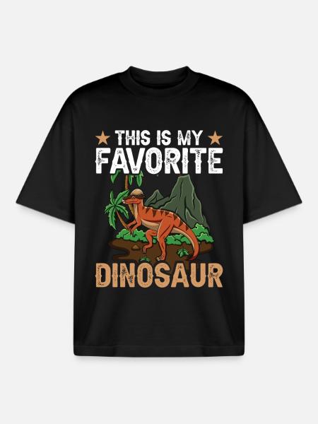 Pachycephalosaurus Dinosaur Plush Paleontology - Boxy Heavyweight Unisex Organic T-Shirt by Stanley/Stella - black