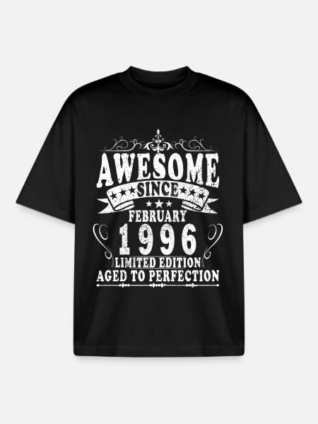 30e anniversaire février 1996 Millésime - T-shirt unisexe boxy épais biologique Stanley/Stella - noir