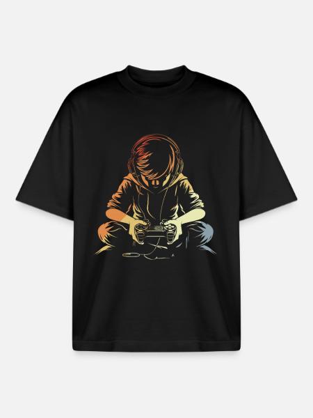 Gamer - Boxy Heavyweight Unisex Organic T-Shirt by Stanley/Stella - black