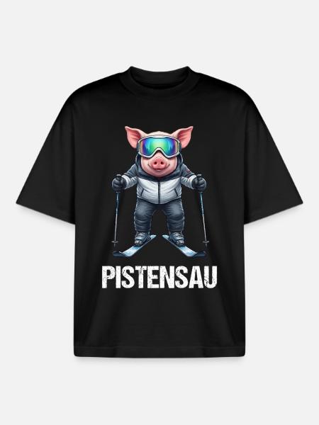 Pistensau - Boxy Heavyweight Unisex Organic T-Shirt by Stanley/Stella - black