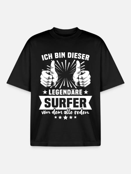 Surfer Legend - Boxy Heavyweight Unisex Organic T-Shirt by Stanley/Stella - black