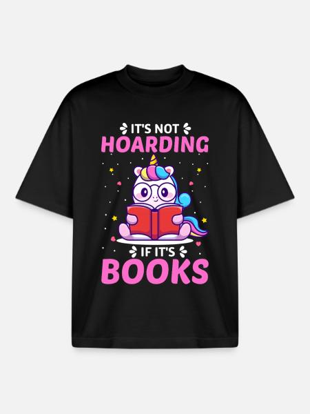 Lesen Bücher Einhorn - Boxy Heavyweight Unisex Organic T-Shirt von Stanley/Stella - Schwarz
