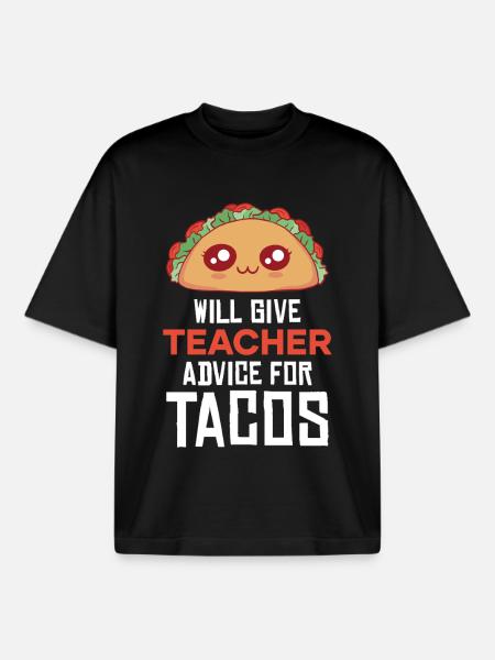 TacoRatgeber Lehrkraft - Boxy Heavyweight Unisex Organic T-Shirt von Stanley/Stella - Schwarz