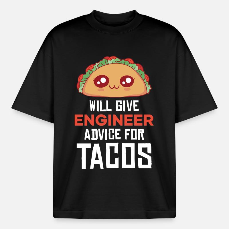 Taco Pun: Engineering Consulting - Boxy Heavyweight Unisex Organic T-Shirt by Stanley/Stella - black