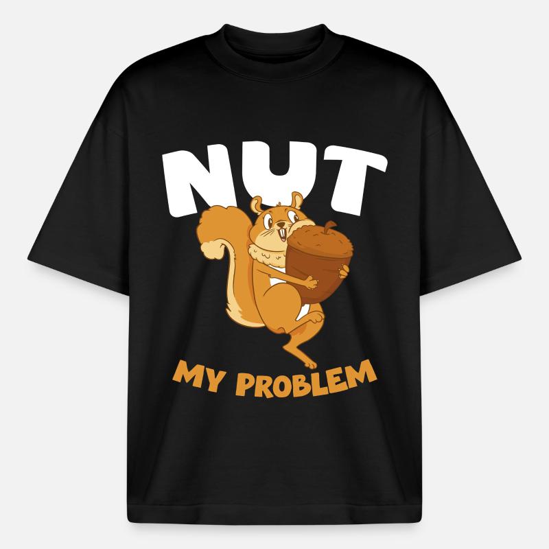 NUT MY PROBLEM Eichhörnchen - Boxy Heavyweight Unisex Organic T-Shirt von Stanley/Stella - Schwarz