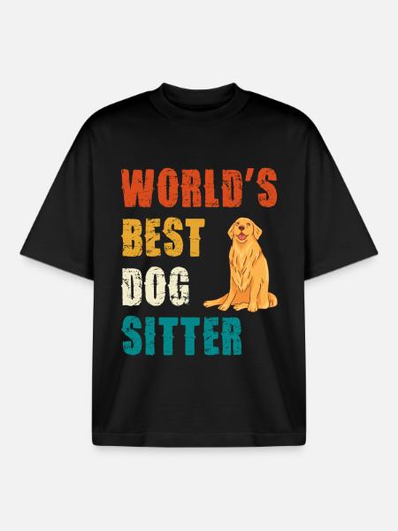 Weltbester Hundesitter - Boxy Heavyweight Unisex Organic T-Shirt von Stanley/Stella - Schwarz