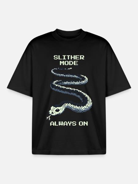 Slither Fashion Always On | Snake Mindset - Boxy Heavyweight Unisex Organic T-Shirt by Stanley/Stella - black