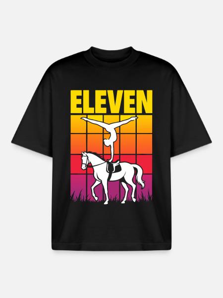 Eleven Equestrian Vaulting Voltigieren - Boxy Heavyweight Unisex Organic T-Shirt by Stanley/Stella - black
