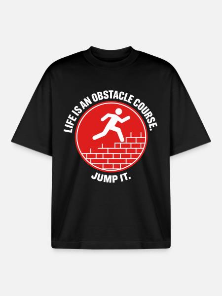 Parkour Life Obstacle Course Hindernislauf - Boxy Heavyweight Unisex Organic T-Shirt von Stanley/Stella - Schwarz