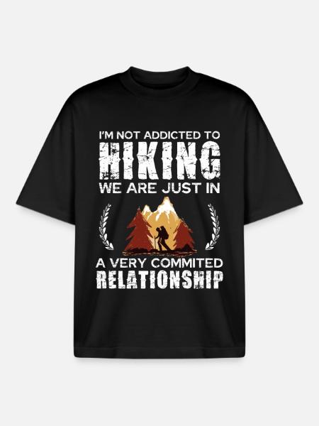Hiking Commitment Tee Design - Boxy Heavyweight Unisex Organic T-Shirt von Stanley/Stella - Schwarz
