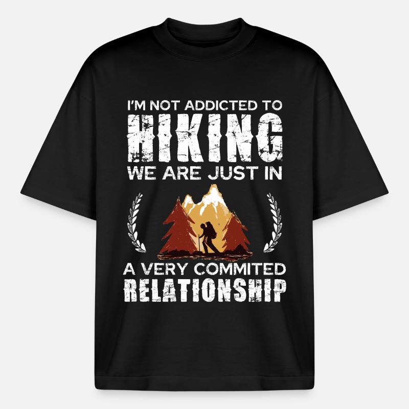 Hiking Commitment Tee Design - Heavyweight Unisex Boxy T-Shirt von stanley/stella	 - Schwarz