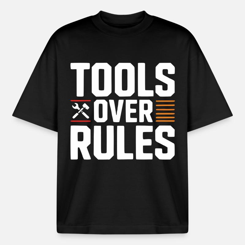 Tools Over Rules Statement Design - Boxy Heavyweight Unisex Organic T-Shirt von Stanley/Stella - Schwarz
