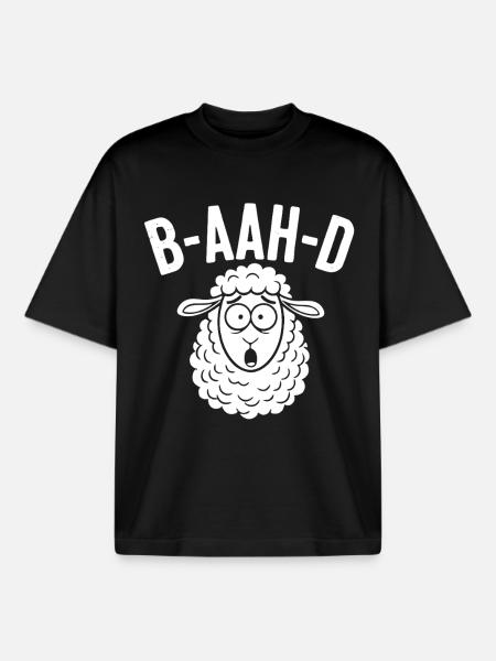 Sheep Pun Humor - Boxy Heavyweight Unisex Organic T-Shirt by Stanley/Stella - black