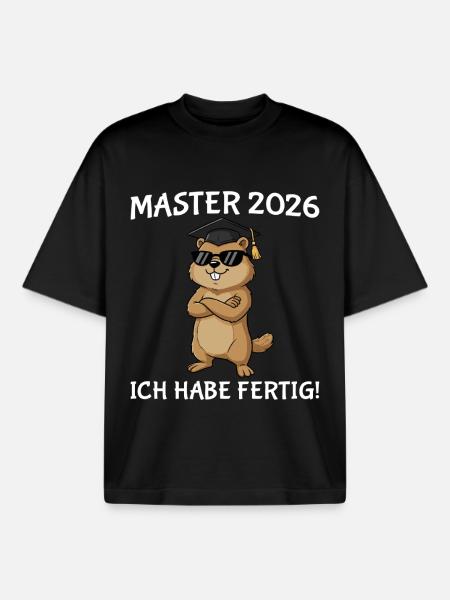Masterprüfung 2026 bestandener Abschluss Studium - Boxy Heavyweight Unisex Organic T-Shirt von Stanley/Stella - Schwarz