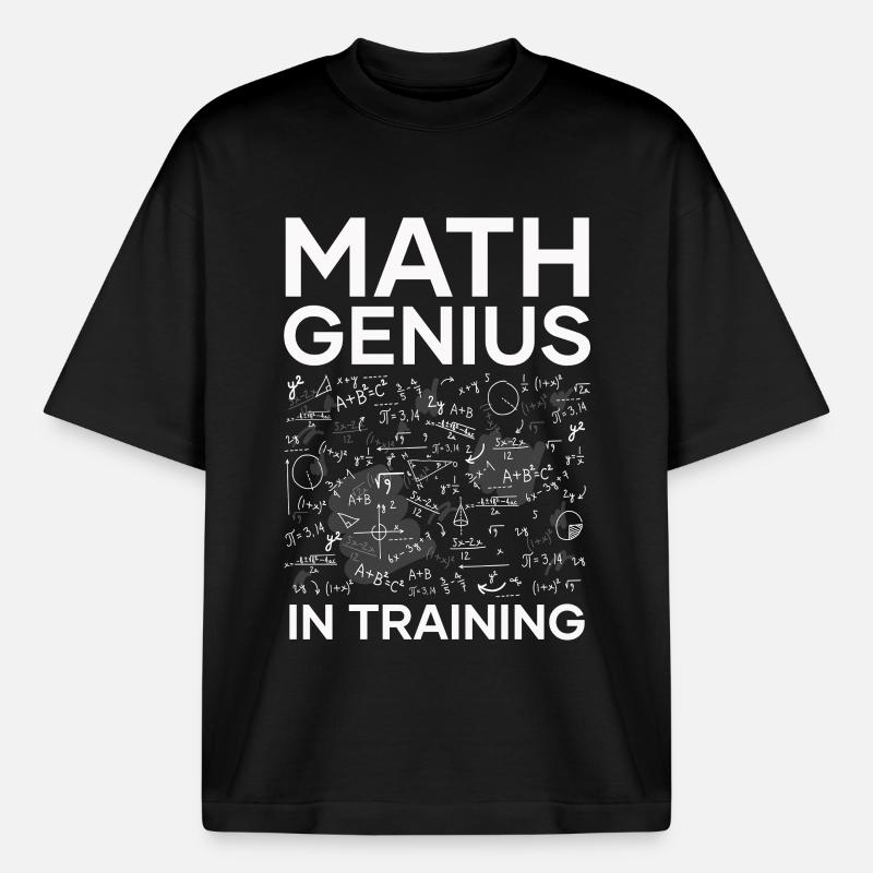 Math Genius in Training - Boxy Heavyweight Unisex Organic T-Shirt by Stanley/Stella - black