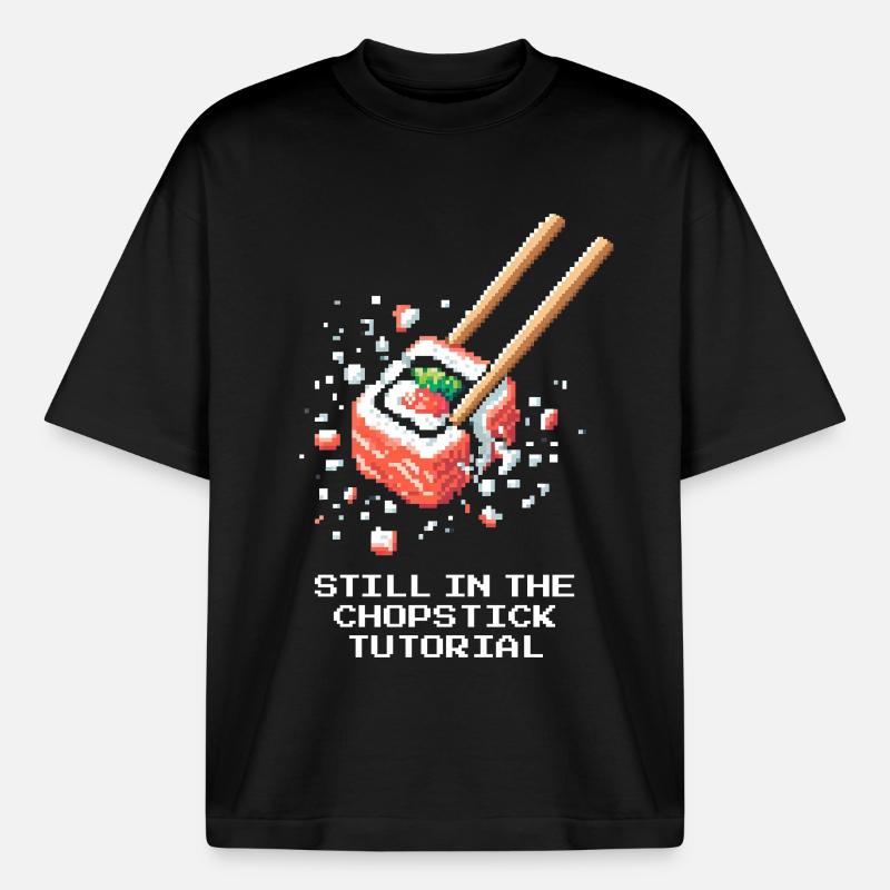 Noch im Stäbchen-Tutorial | Sushi Anfänger - Boxy Heavyweight Unisex Organic T-Shirt von Stanley/Stella - Schwarz