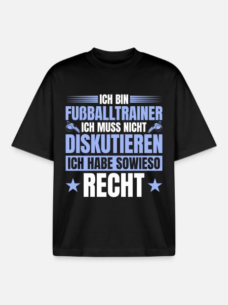 Fußballtrainer hat sowieso recht - Boxy Heavyweight Unisex Organic T-Shirt von Stanley/Stella - Schwarz