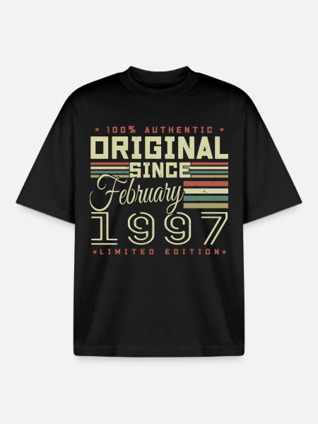 Awesome since February 1997 - Boxy Heavyweight Unisex Organic T-Shirt by Stanley/Stella - black