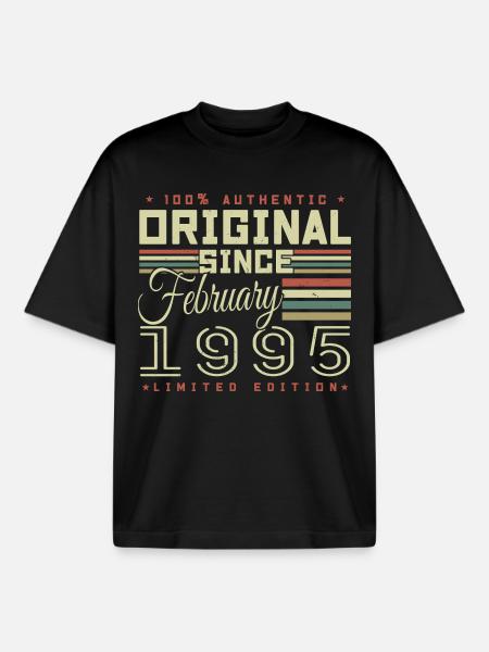 Awesome since February 1995 - Boxy Heavyweight Unisex Organic T-Shirt by Stanley/Stella - black