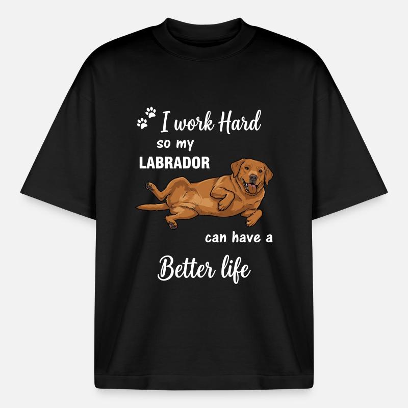 Echte Labrador Liebe Hundebesitzer Statement - Boxy Heavyweight Unisex Organic T-Shirt von Stanley/Stella - Schwarz