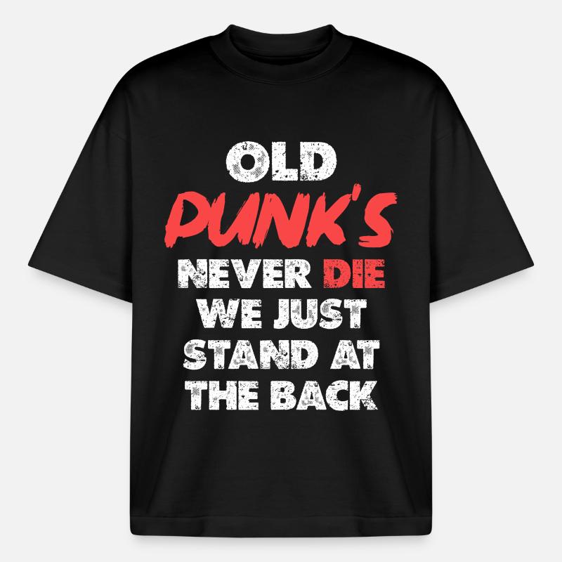 Old Punks Never Die Artwork - Boxy Heavyweight Unisex Organic T-Shirt von Stanley/Stella - Schwarz