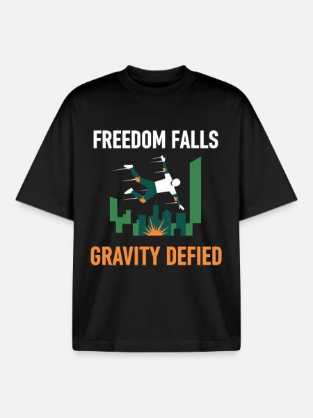 Parkour Fall - Boxy Heavyweight Unisex Organic T-Shirt by Stanley/Stella - black