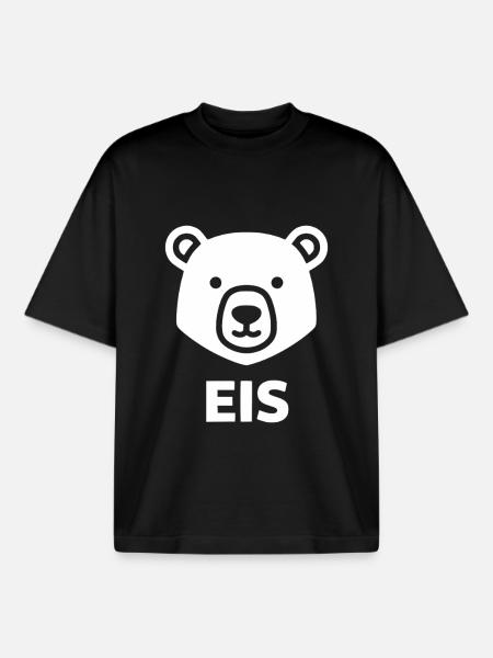 Eisbär Kopf Minimallogo - Boxy Heavyweight Unisex Organic T-Shirt von Stanley/Stella - Schwarz