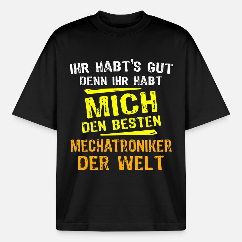 Mechatronics Technician Gift - Heavyweight Boxy Unisex T-Shirt by Stanley/Stella - black