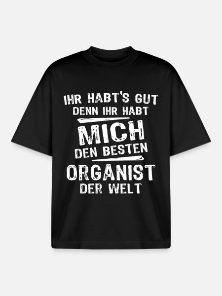 organist - Boxy Heavyweight Unisex Organic T-Shirt by Stanley/Stella - black