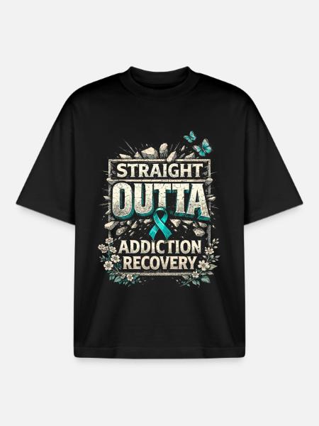 Detoxification Withdrawal Addicted - Boxy Heavyweight Unisex Organic T-Shirt by Stanley/Stella - black