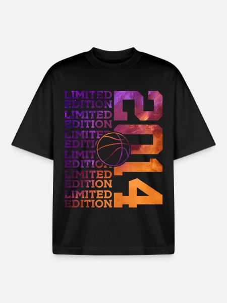 LIMITED EDITION 2014 BASKETBALL 12TH BIRTHDAY - Boxy Heavyweight Unisex Organic T-Shirt by Stanley/Stella - black
