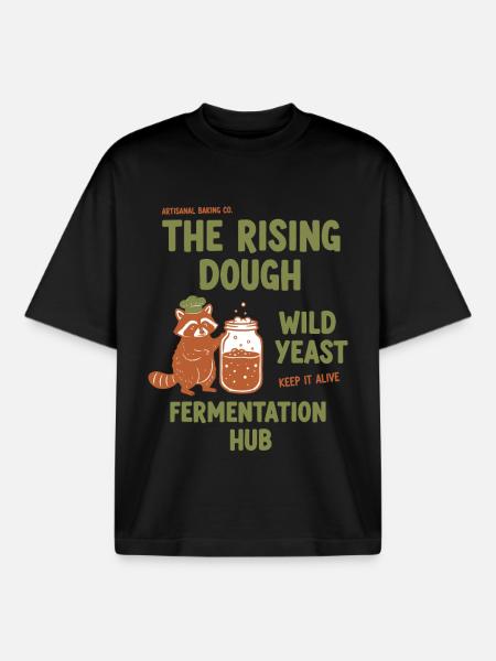Sauerteigbrot Backbacker Wildhefe steigt auf - Boxy Heavyweight Unisex Organic T-Shirt von Stanley/Stella - Schwarz