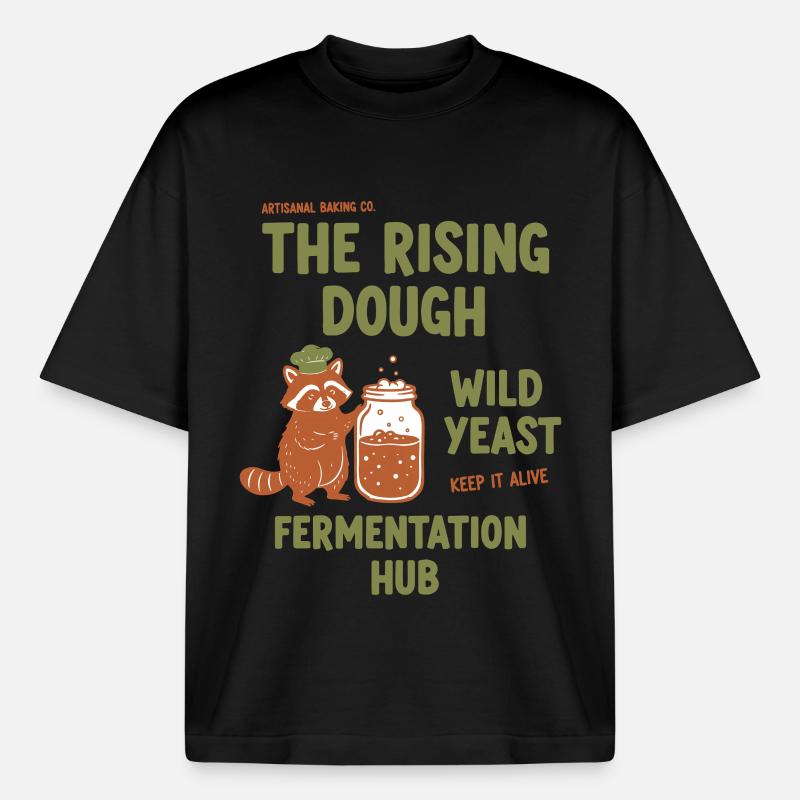 Sauerteigbrot Backbacker Wildhefe steigt auf - Boxy Heavyweight Unisex Organic T-Shirt von Stanley/Stella - Schwarz