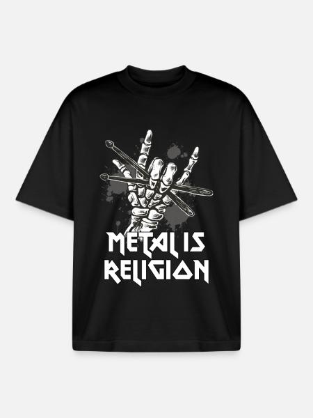 Metal Is Religion – Gothic Metalheads - Boxy Heavyweight Unisex Organic T-Shirt by Stanley/Stella - black