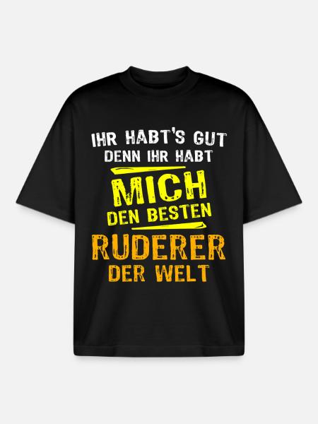 Ruderer Geschenk - Boxy Heavyweight Unisex Organic T-Shirt von Stanley/Stella - Schwarz
