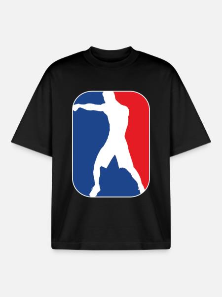 boxing_silhouette mma kampfsport - Boxy Heavyweight Unisex Organic T-Shirt von Stanley/Stella - Schwarz