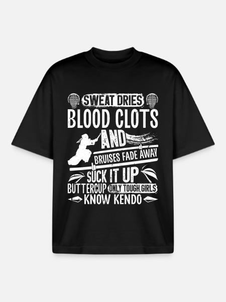 Kendo Sinobi Japanese Martial Arts Training - Boxy Heavyweight Unisex Organic T-Shirt by Stanley/Stella - black