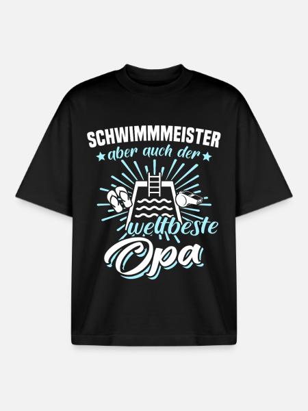 Bademeister Opa Schwimmmeister - Boxy Heavyweight Unisex Organic T-Shirt von Stanley/Stella - Schwarz