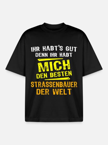 Strassenbauer Geschenk - Boxy Heavyweight Unisex Organic T-Shirt von Stanley/Stella - Schwarz