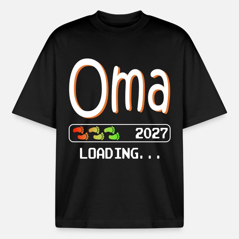 Werdende Oma 2027 loading zukünftige Großmutter - Boxy Heavyweight Unisex Organic T-Shirt von Stanley/Stella - Schwarz