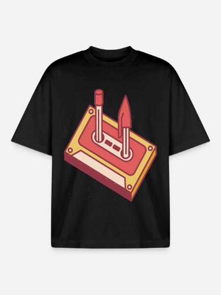 80er & 90er Retro-Party-Kostümkassette - Boxy Heavyweight Unisex Organic T-Shirt von Stanley/Stella - Schwarz