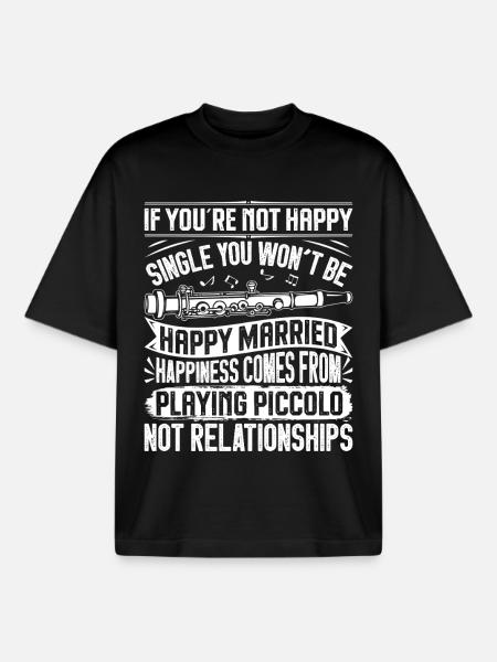 Piccolo Instrument Orchestra Marching Band - Boxy Heavyweight Unisex Organic T-Shirt by Stanley/Stella - black