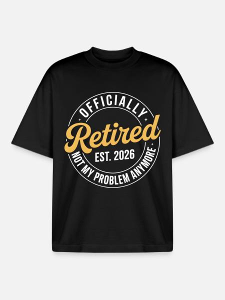 Pensioneret 2026 Ikke længere mit problem Pension - Stanley/Stella unisex boxy heavyweight T-shirt økologisk - sort