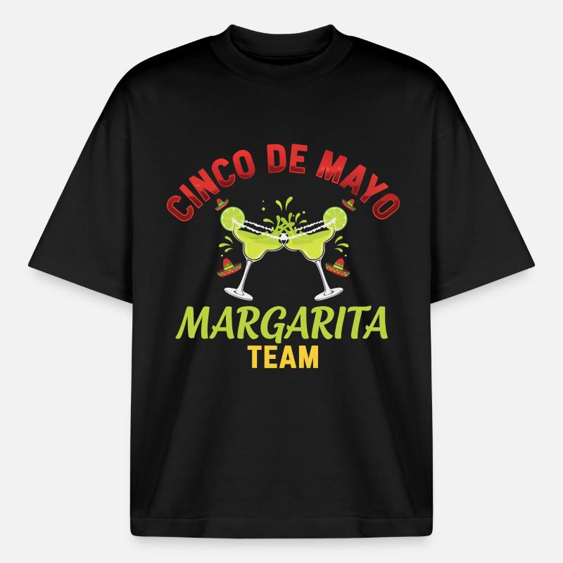 Cinco De Mayo Margarita Team - Heavyweight Boxy Unisex T-Shirt by Stanley/Stella - black